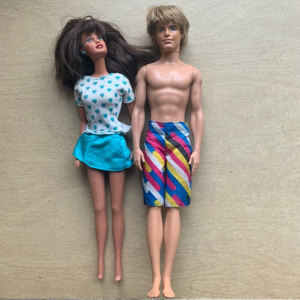 Barbie 1966 and Ken Doll Rooted Blonde Hair with Blue Eyes in Swim Trunks 2009 - Picture 1 of 7